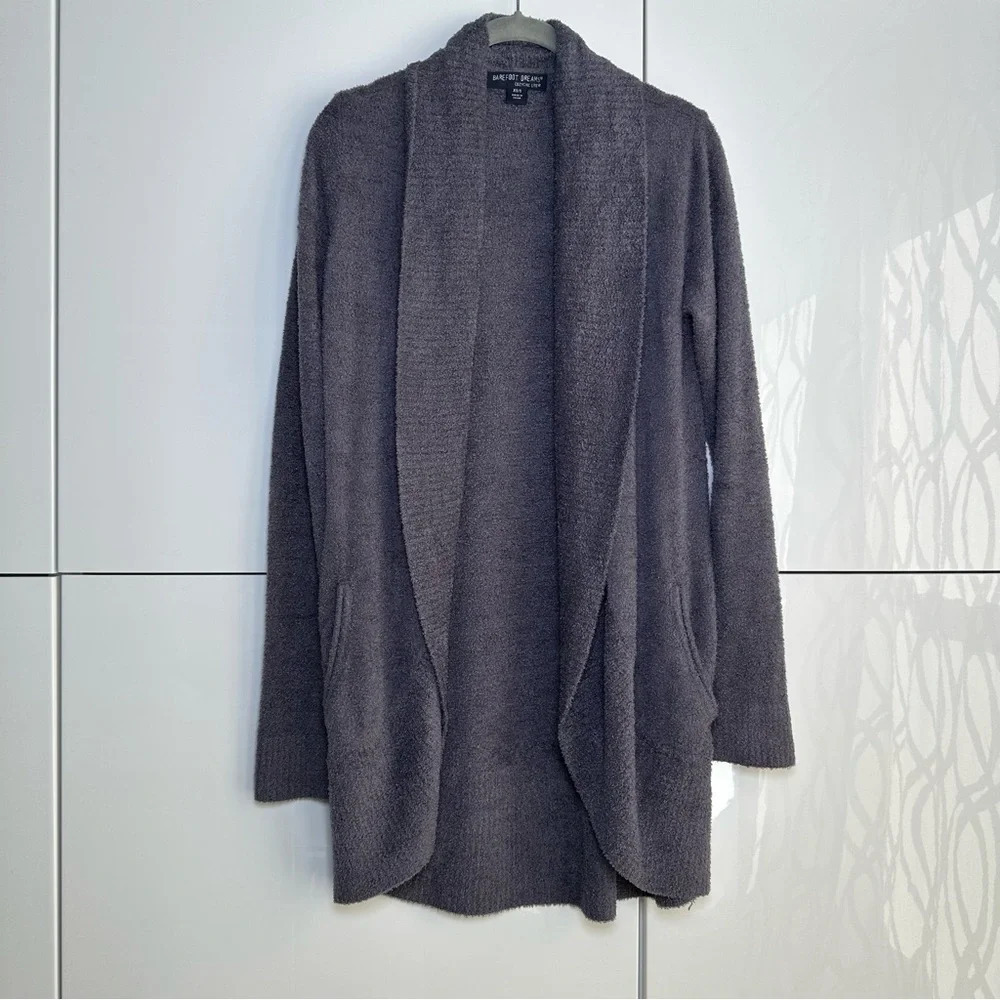 Barefoot Dreams CozyChic Lite Circle Cardigan Gray Size XS/S Cozy Soft